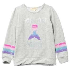 Btween Brushed Fleece Mermaid Vibes Sequin Top